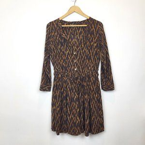 Elizabeth and James Paulina Brown Abstract Print Silk Mini Dress, Size 4, GUC